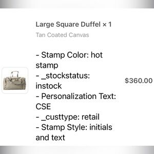 Jon Hart Design Large Square Duffel